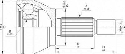 OPEN PARTS cvj575710 -  Шарнирный комплект, приводной вал